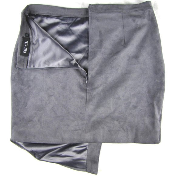 SALE! Suede Gray Short Mini Skirt - Picture 3 of 4